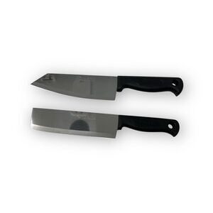 Kiwi Brand Chef Knives Set of Two 6 Inch Black Plastic Handles Made in Thailand